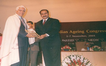Ind Ageing Cong Lifetime Achieve Award from Health Minister, 2004-min